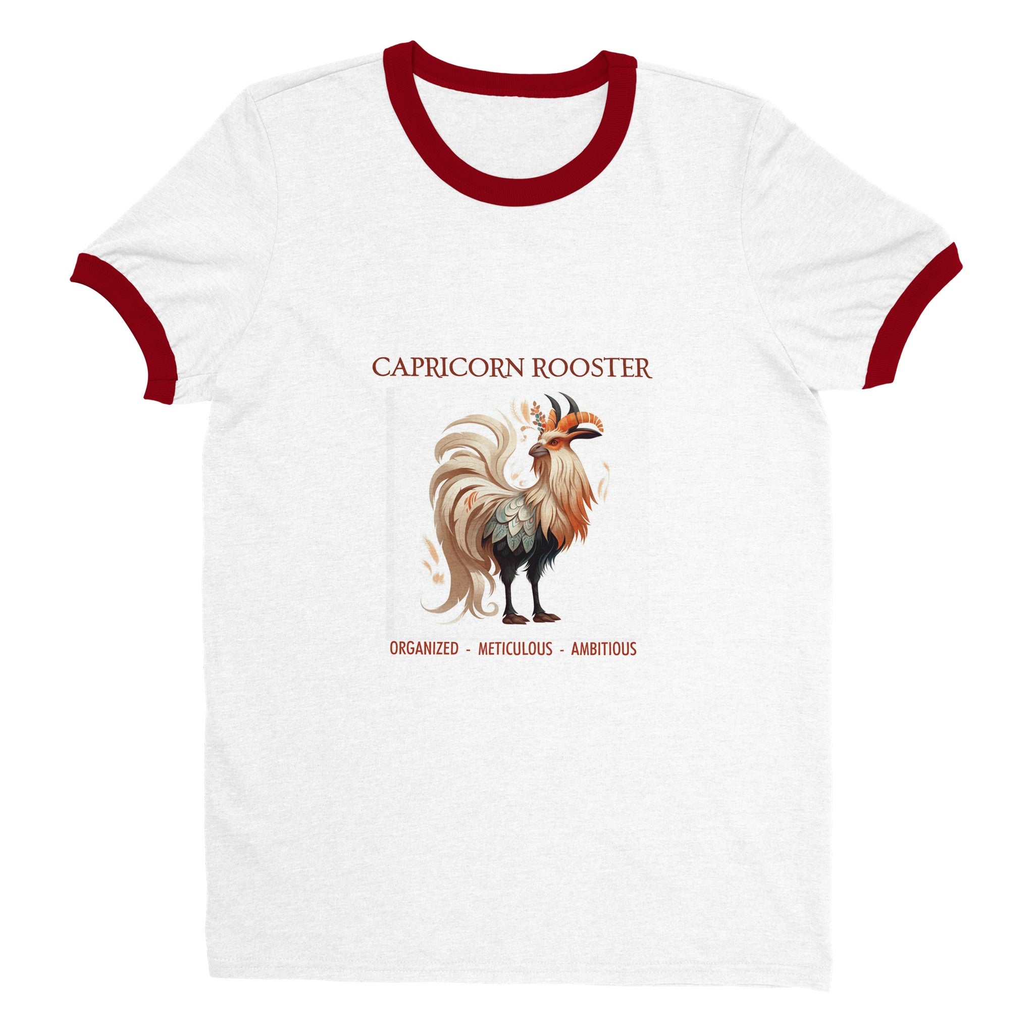 Capricorn Rooster (M) Unisex Ringer T-shirt