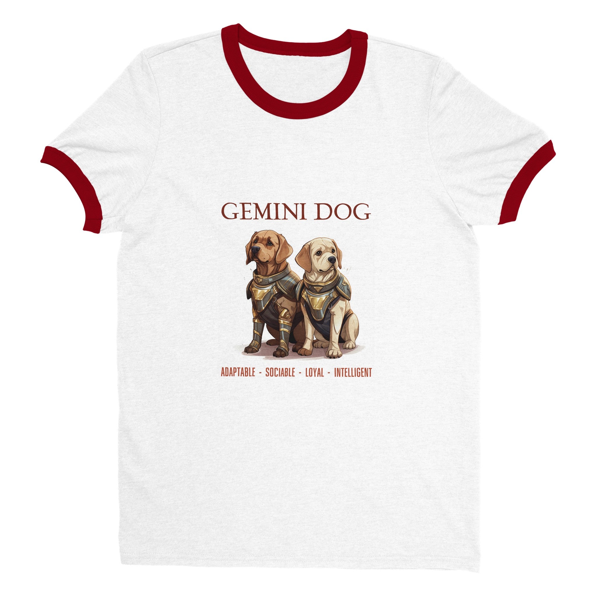 Gemini Dog Unisex Ringer T-shirt