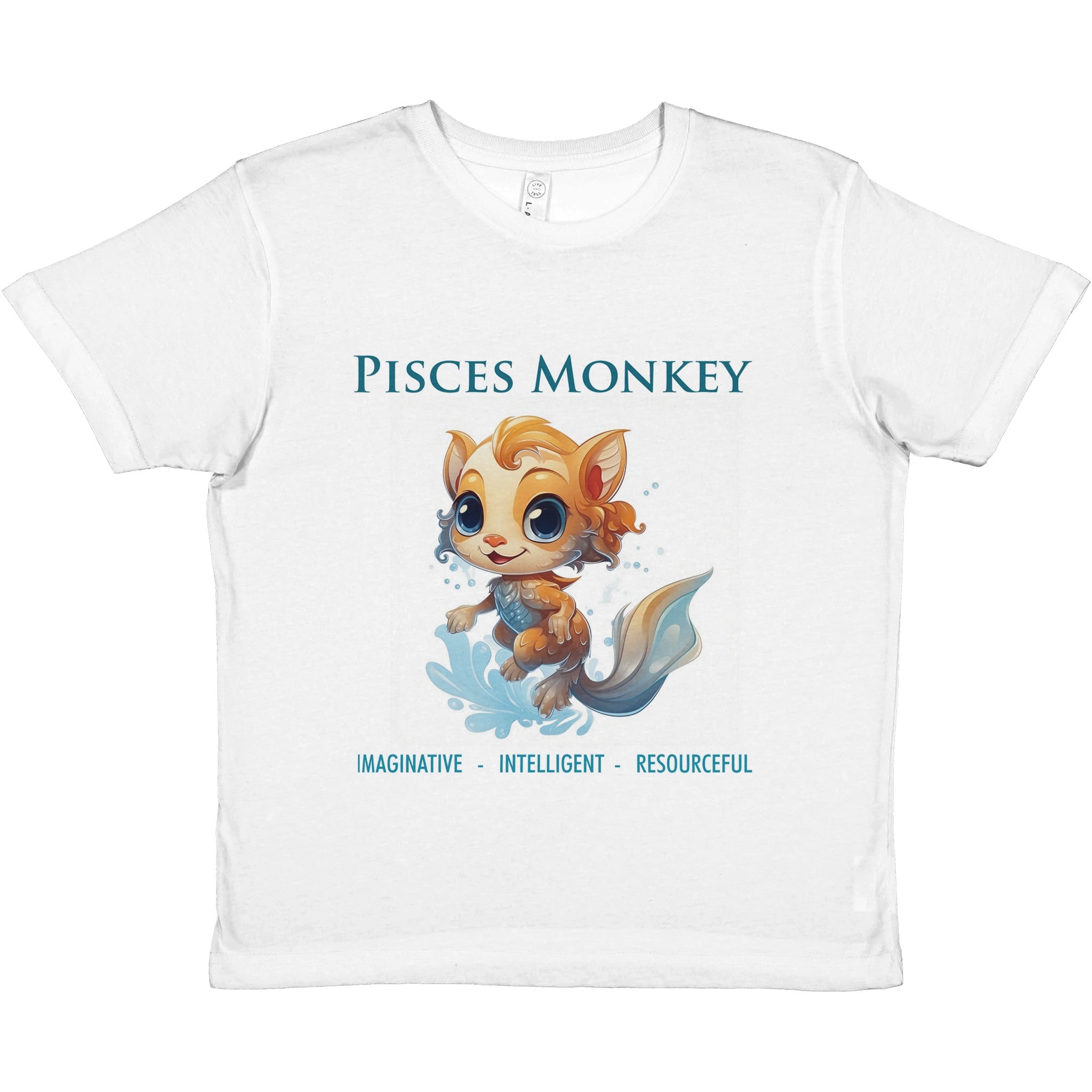 Pisces Monkey (F) Premium Kids Crewneck T-shirt