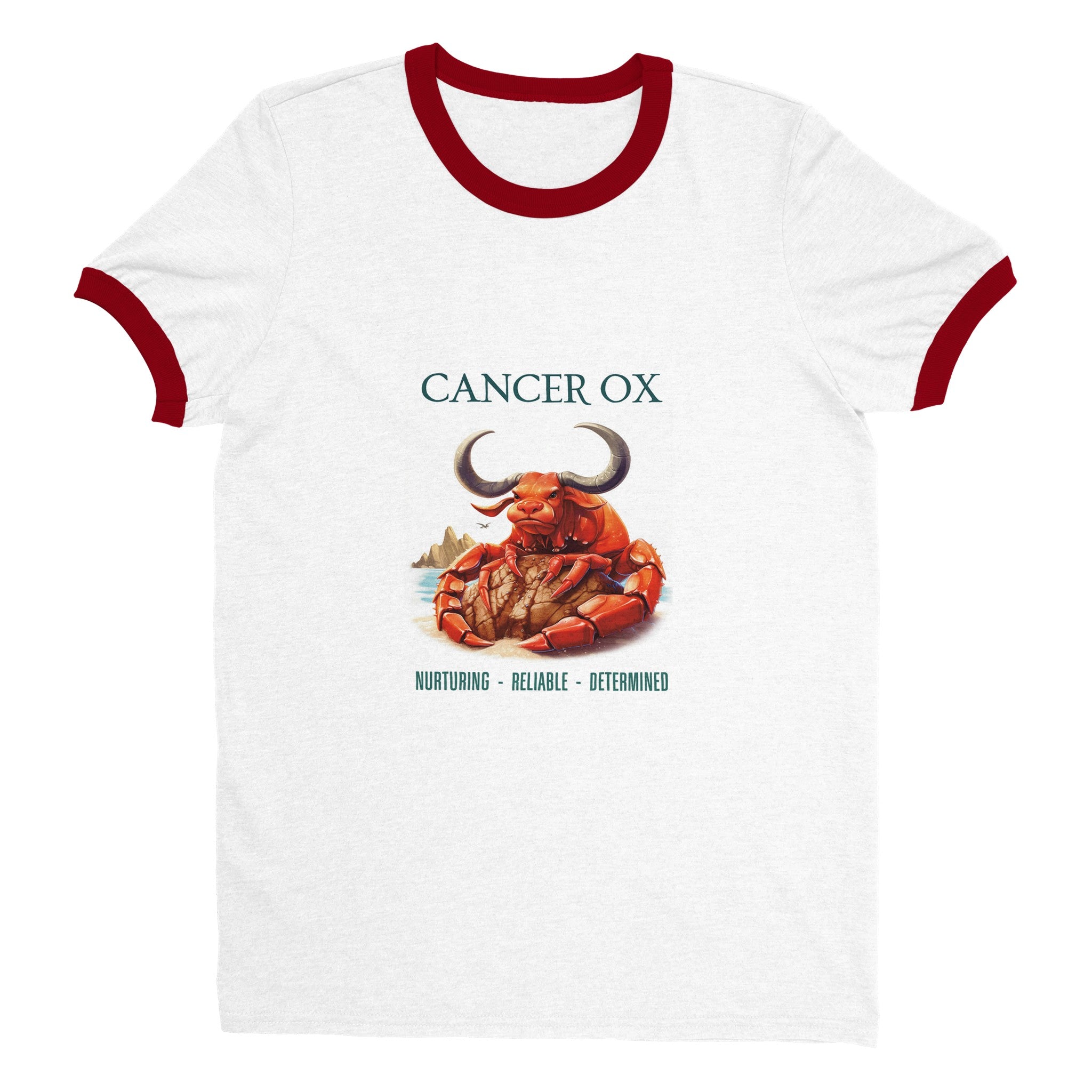 Cancer Ox i Unisex Ringer T-shirt
