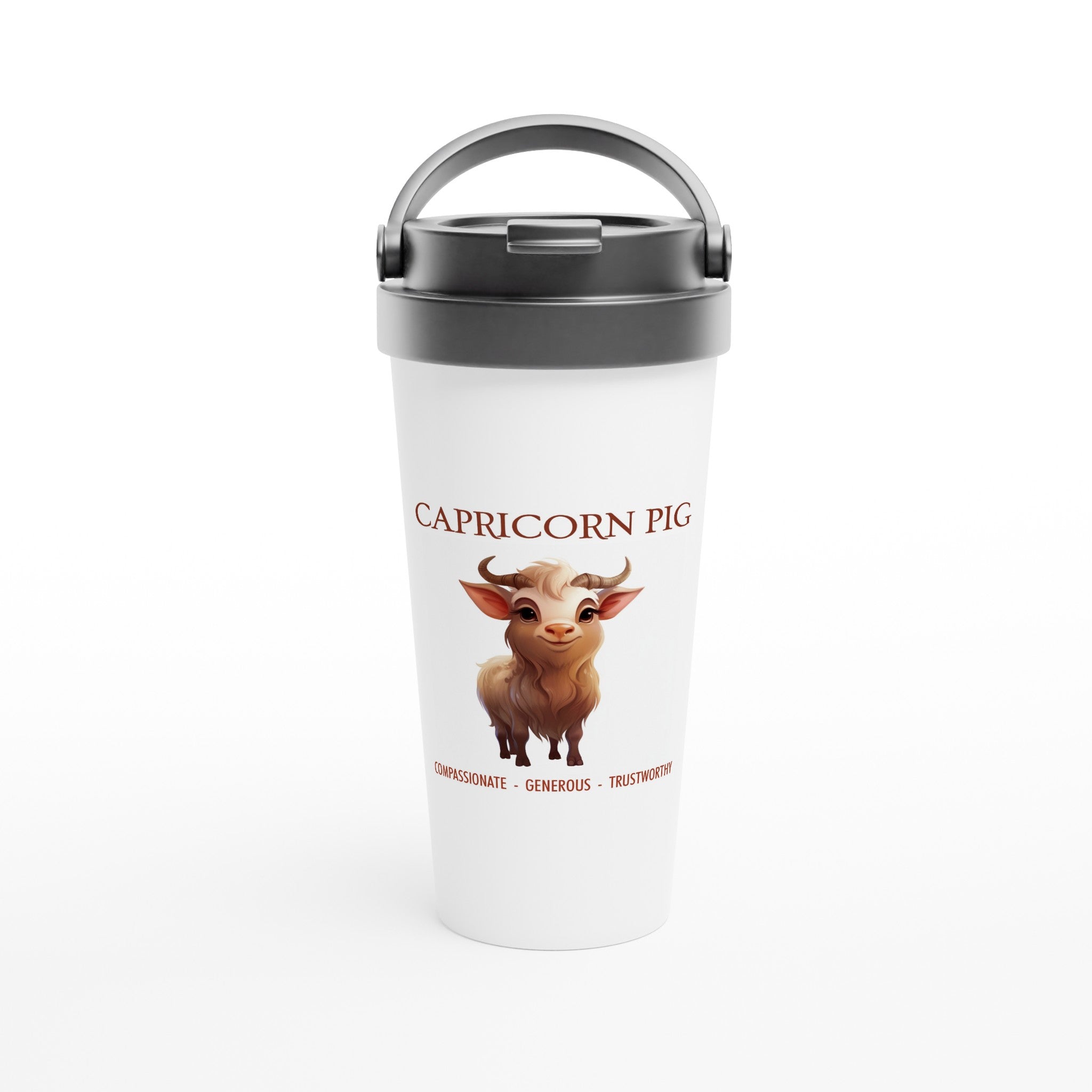 Capricorn Pig Stainless Steel Travel Mug