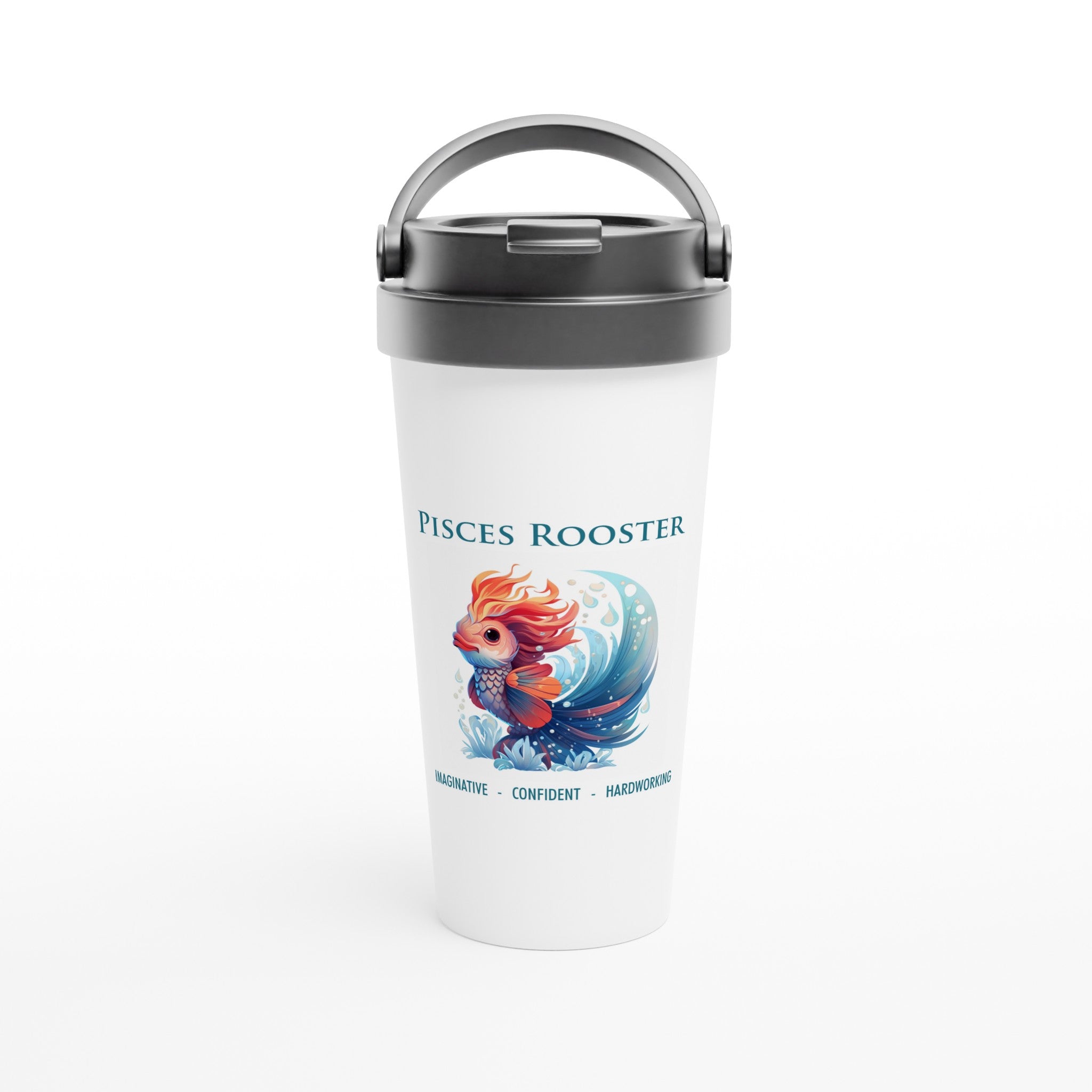 Pisces Rooster i Stainless Steel Travel Mug
