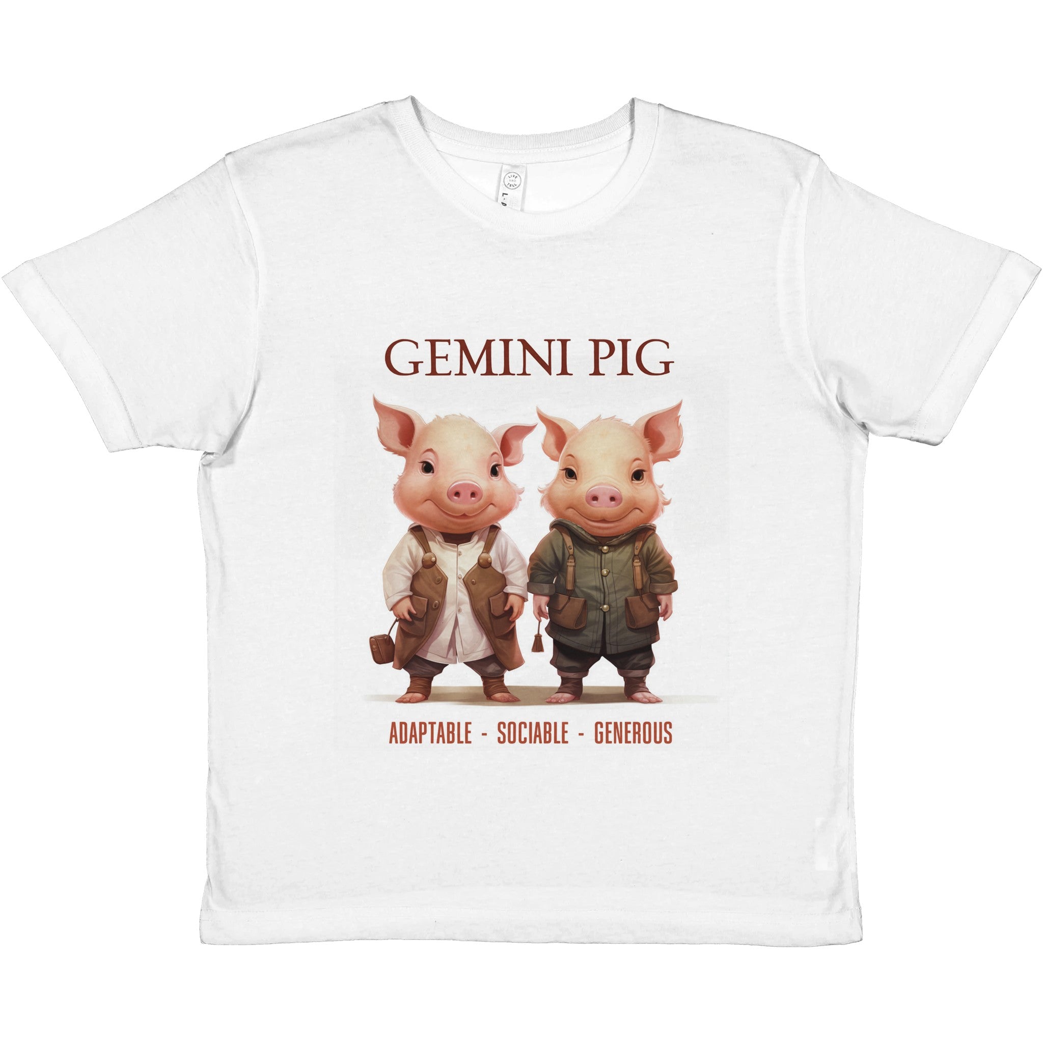 Gemini Pig (F) Premium Kids Crewneck T-shirt