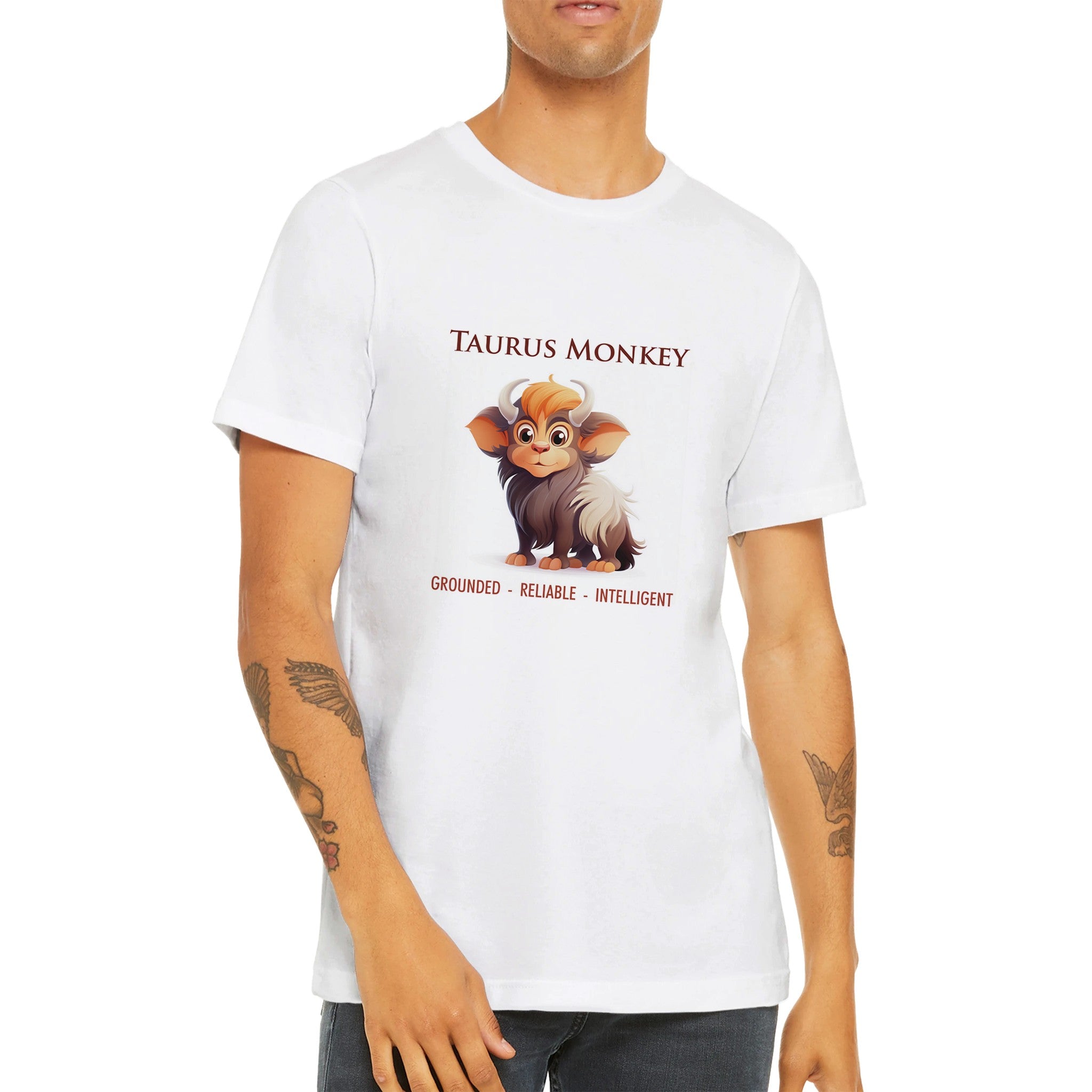 Taurus Monkey i Premium Unisex Crewneck T-shirt