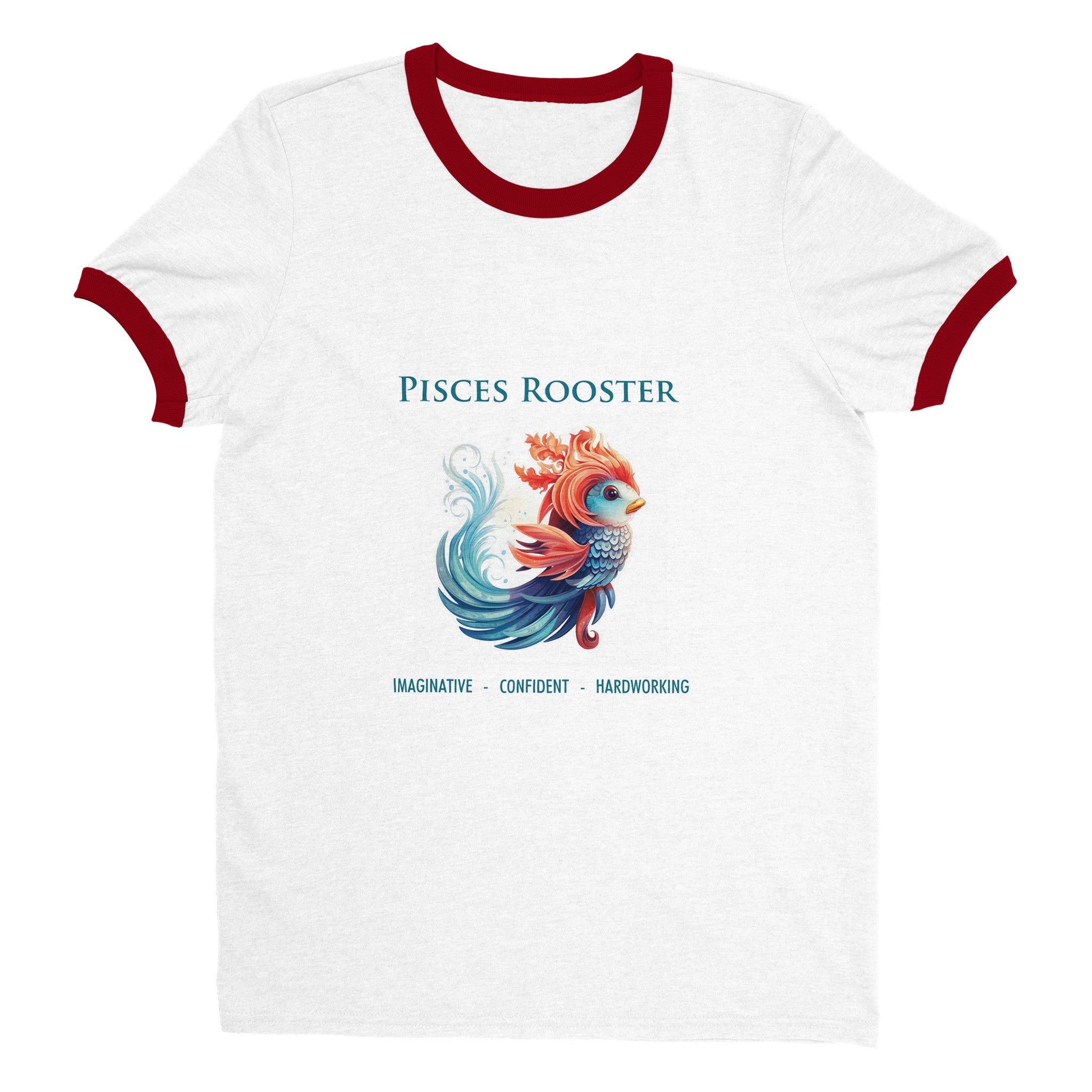 Pisces Rooster Unisex Ringer T-shirt