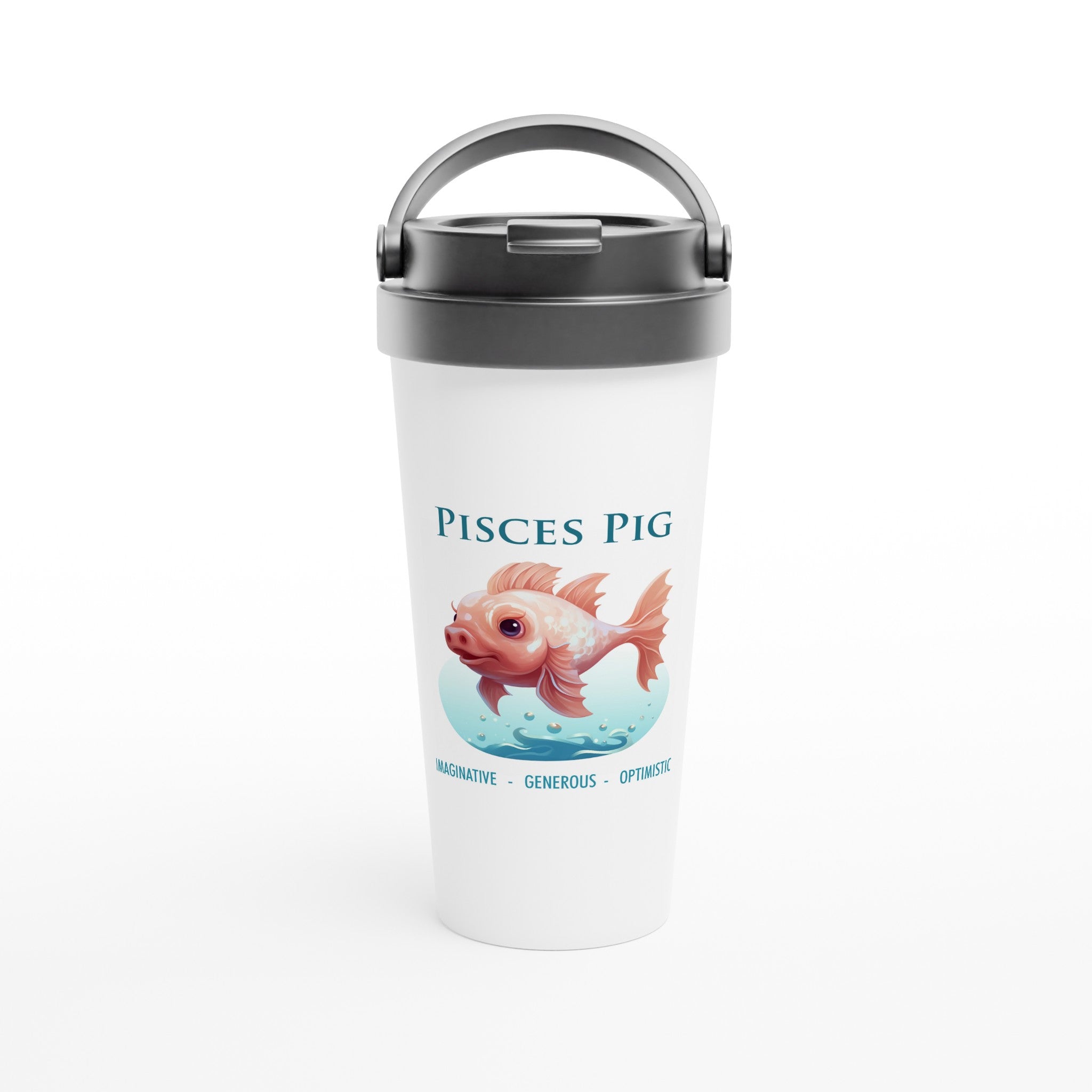 Pisces Pig (M) Stainless Steel Travel Mug