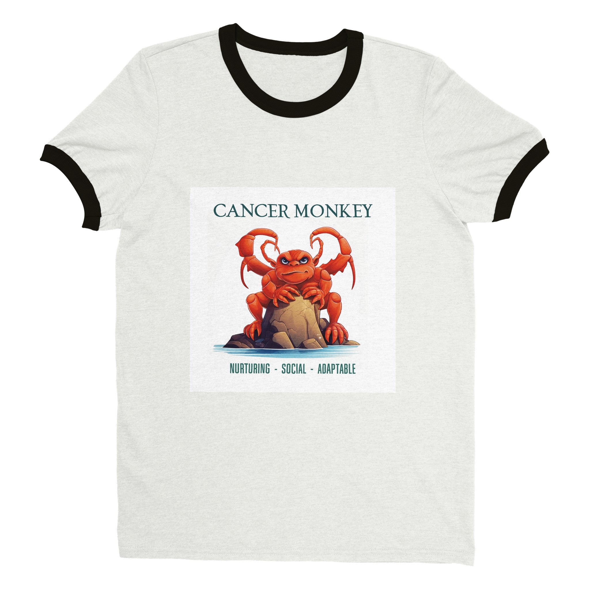 Cancer Monkey Unisex Ringer T-shirt