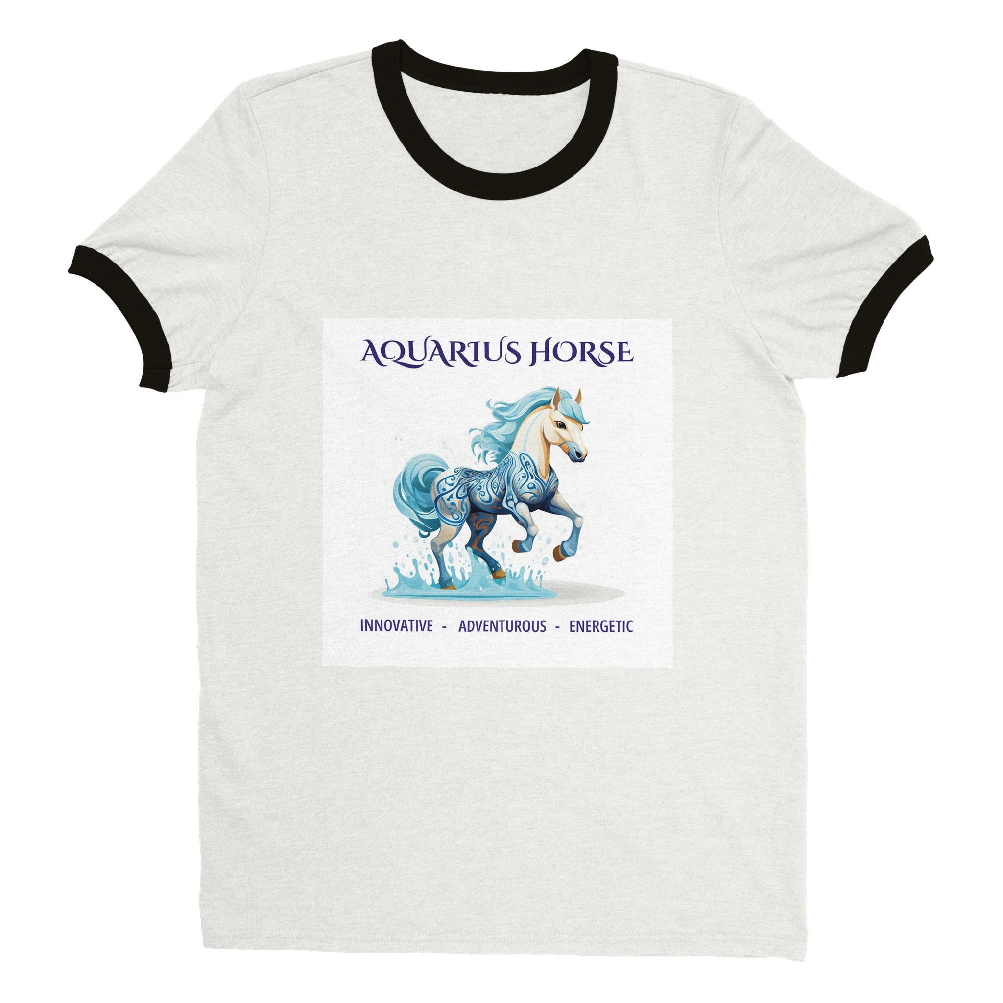 Aquarius Horse (F) Unisex Ringer T-shirt