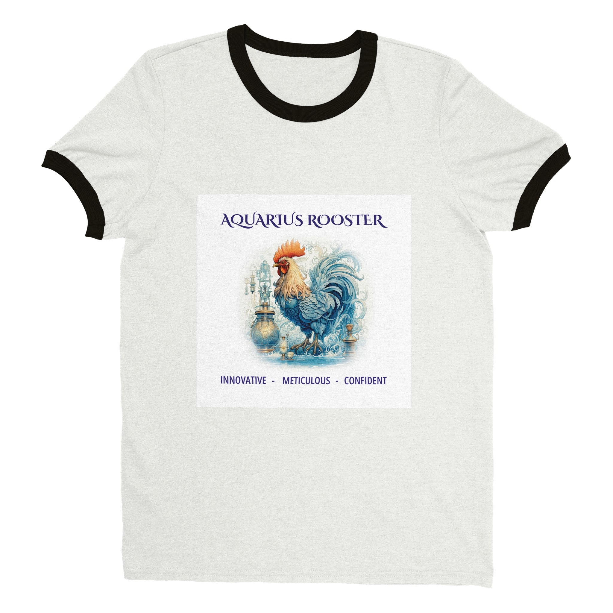 Aquarius Rooster Unisex Ringer T-shirt