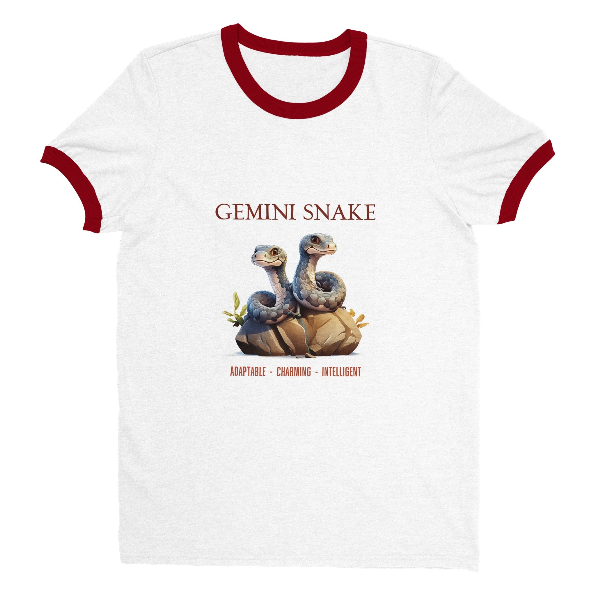Gemini Snake Unisex Ringer T-shirt
