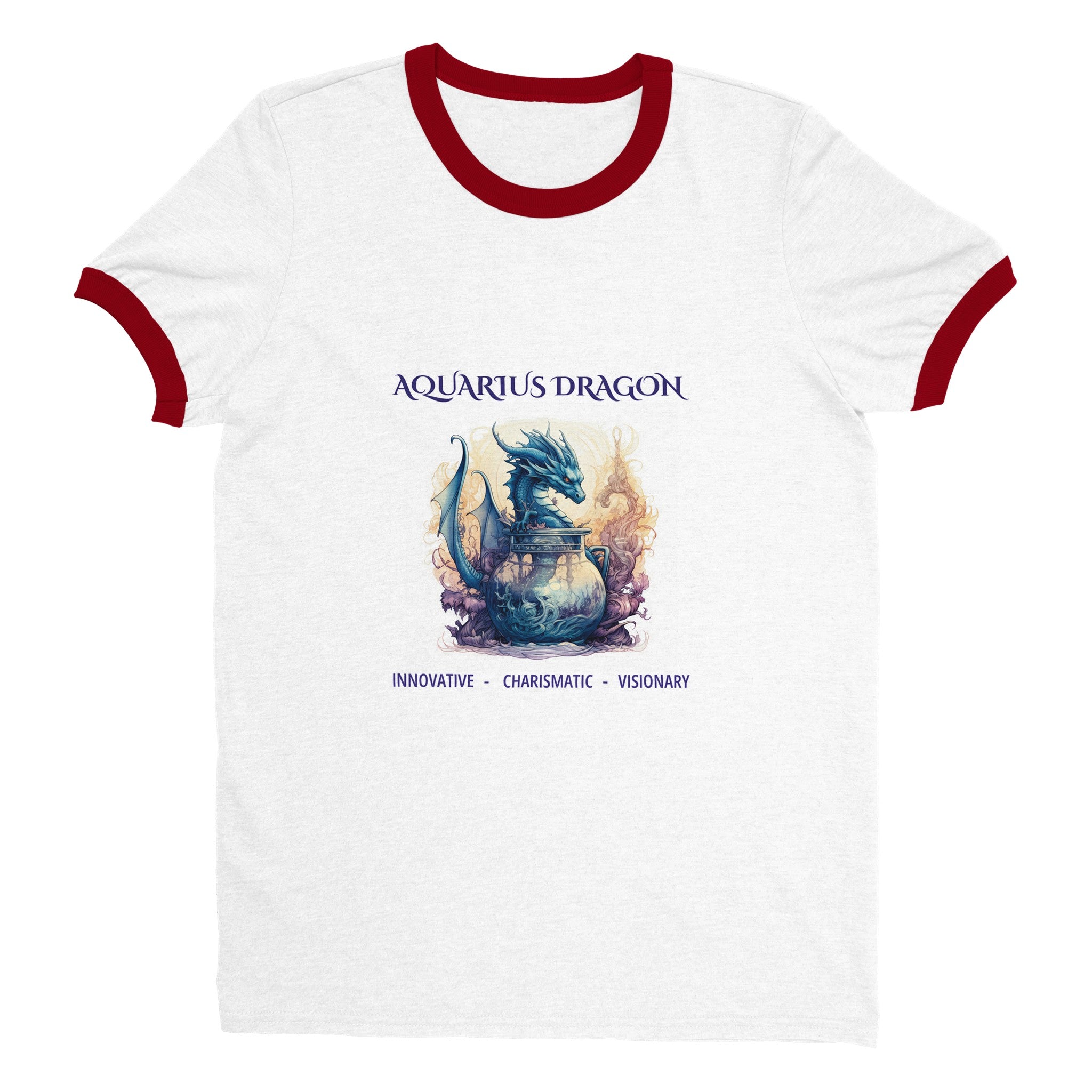 Aquarius Dragon (M) Unisex Ringer T-shirt