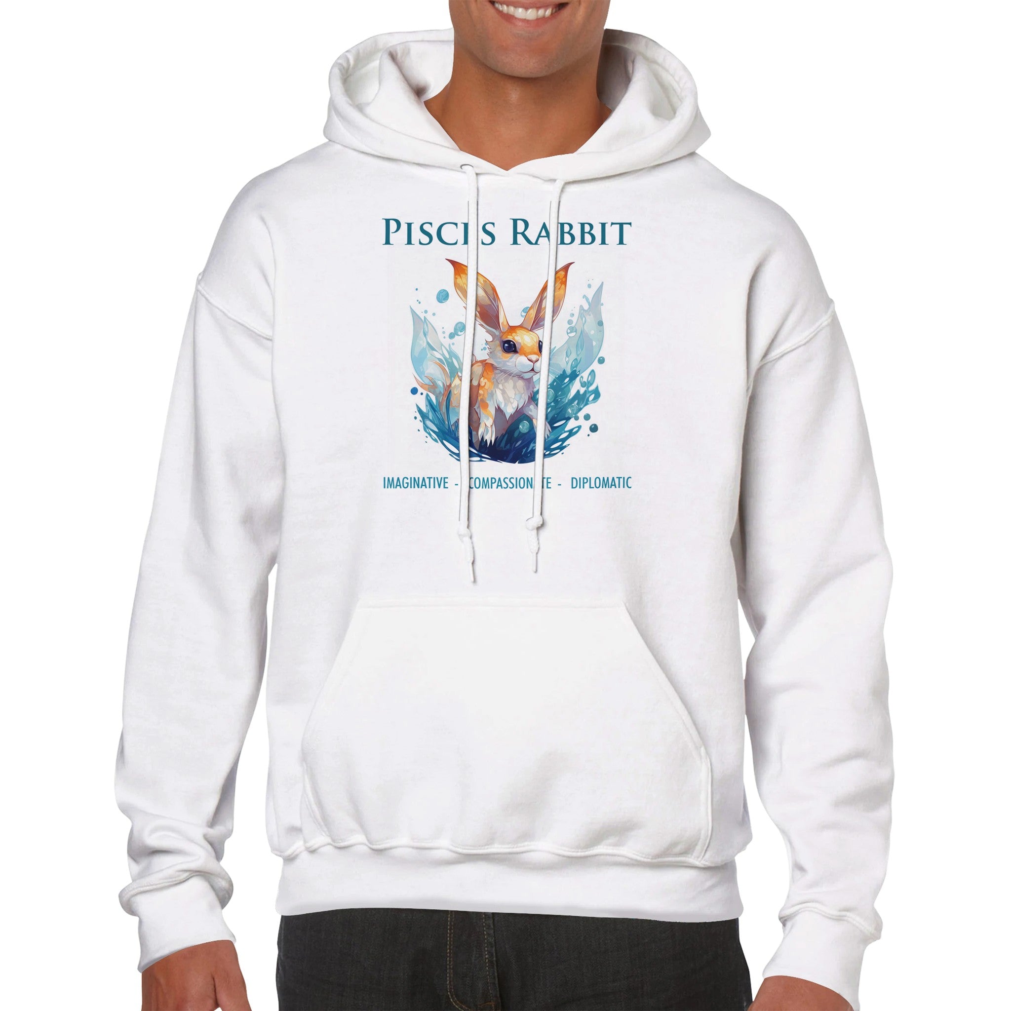 Pisces Rabbit (M) Premium Unisex Pullover Hoodie