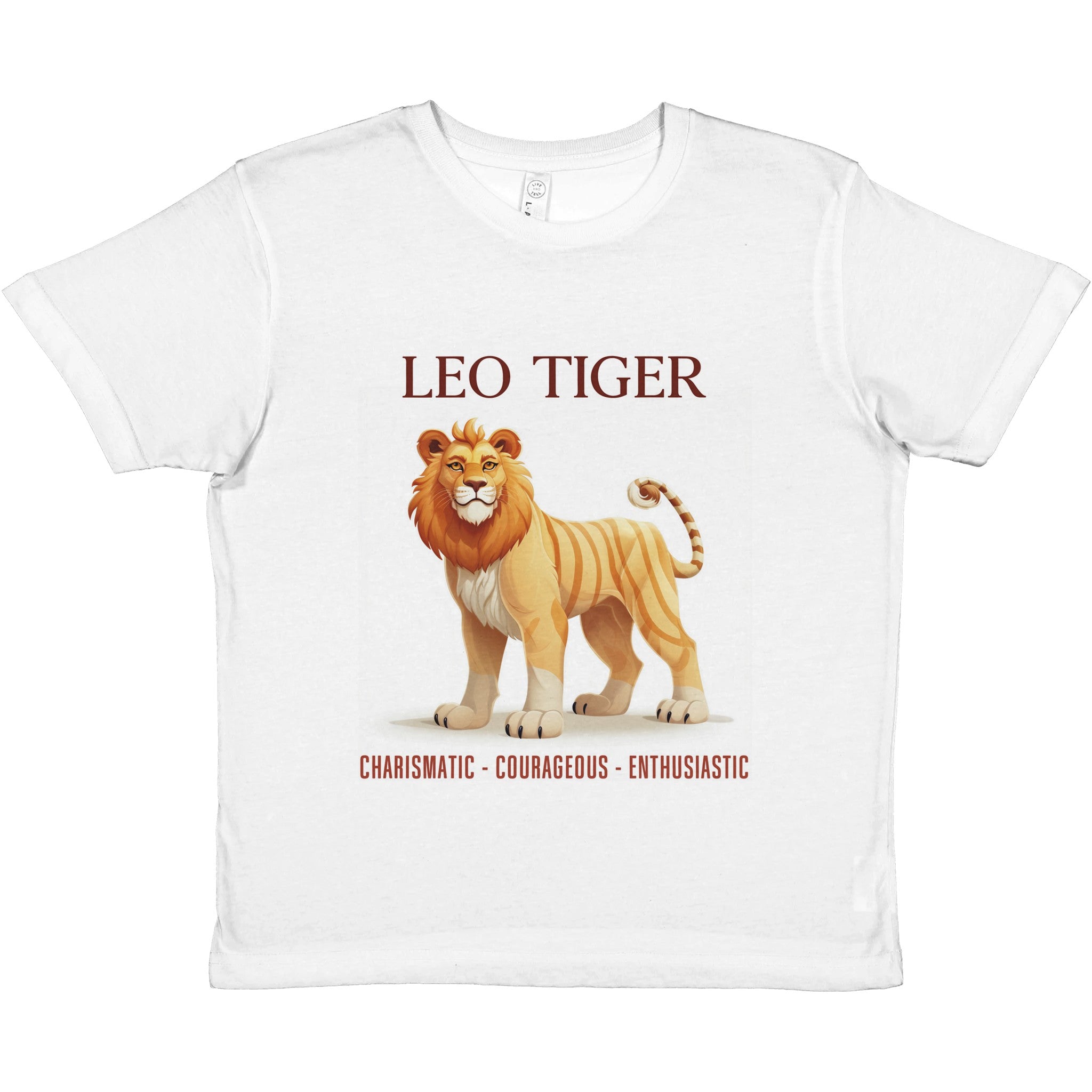 Leo Tiger (F) Premium Kids Crewneck T-shirt