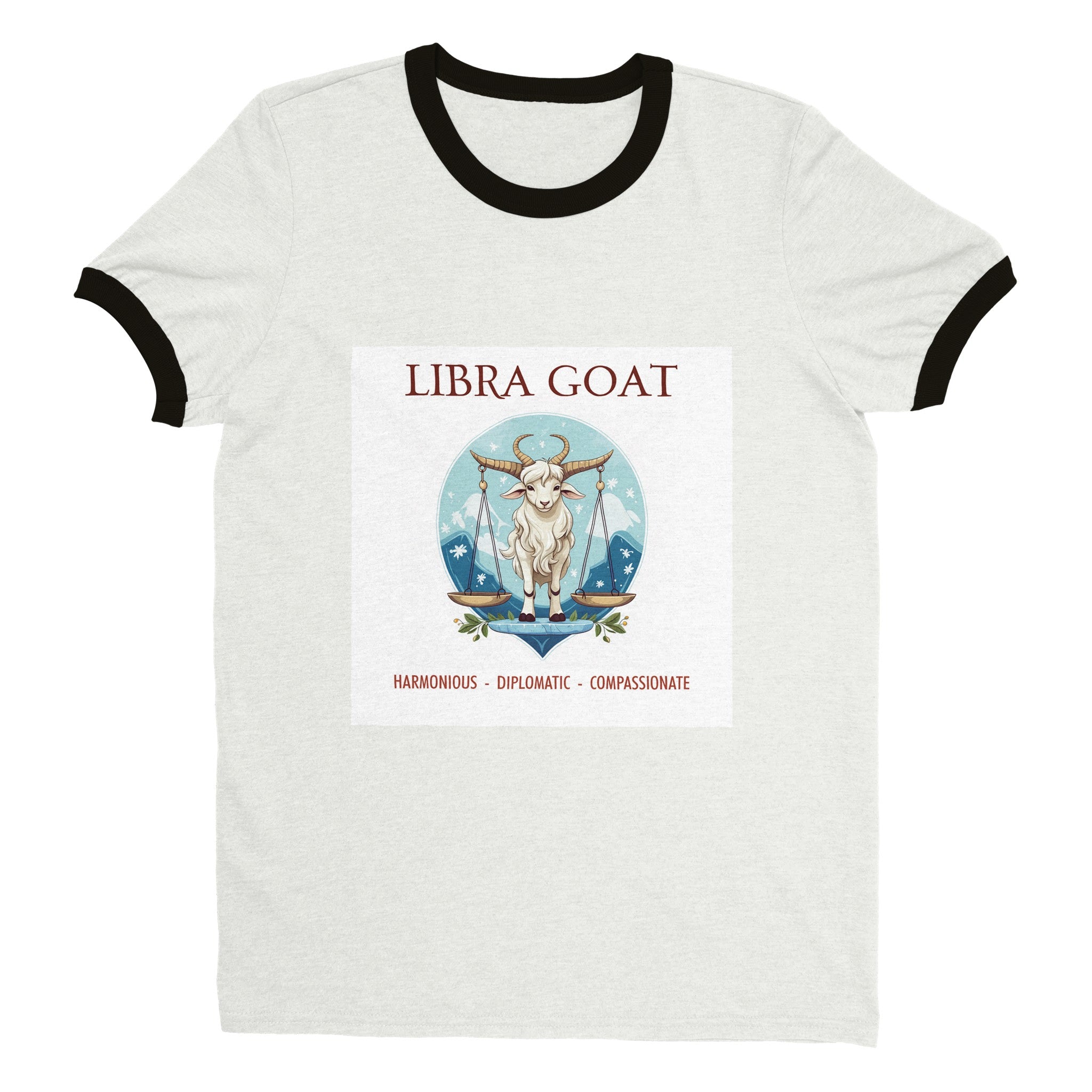 Libra Goat Unisex Ringer T-shirt