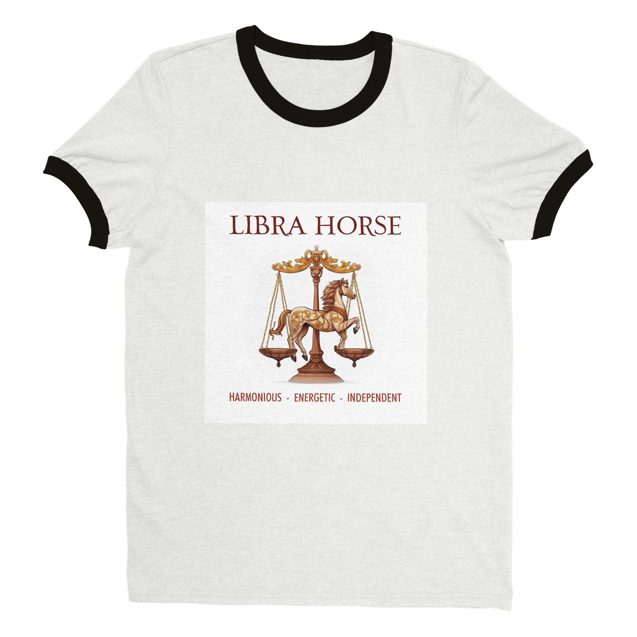 Libra Horse (2) Unisex Ringer T-shirt