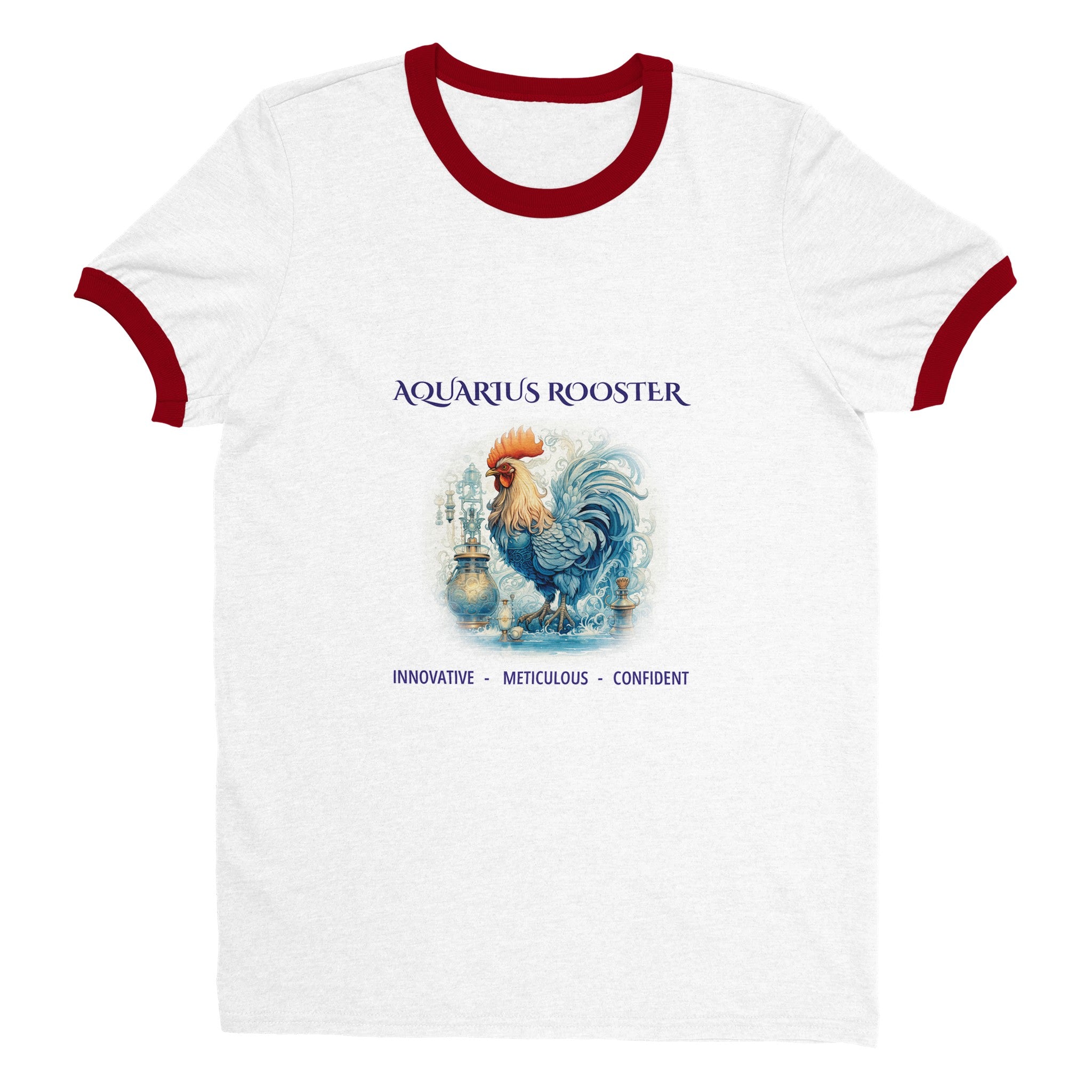 Aquarius Rooster Unisex Ringer T-shirt