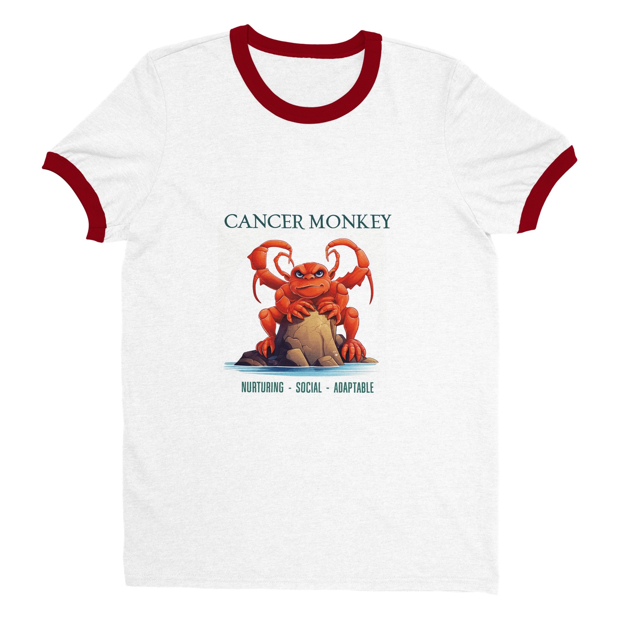 Cancer Monkey Unisex Ringer T-shirt