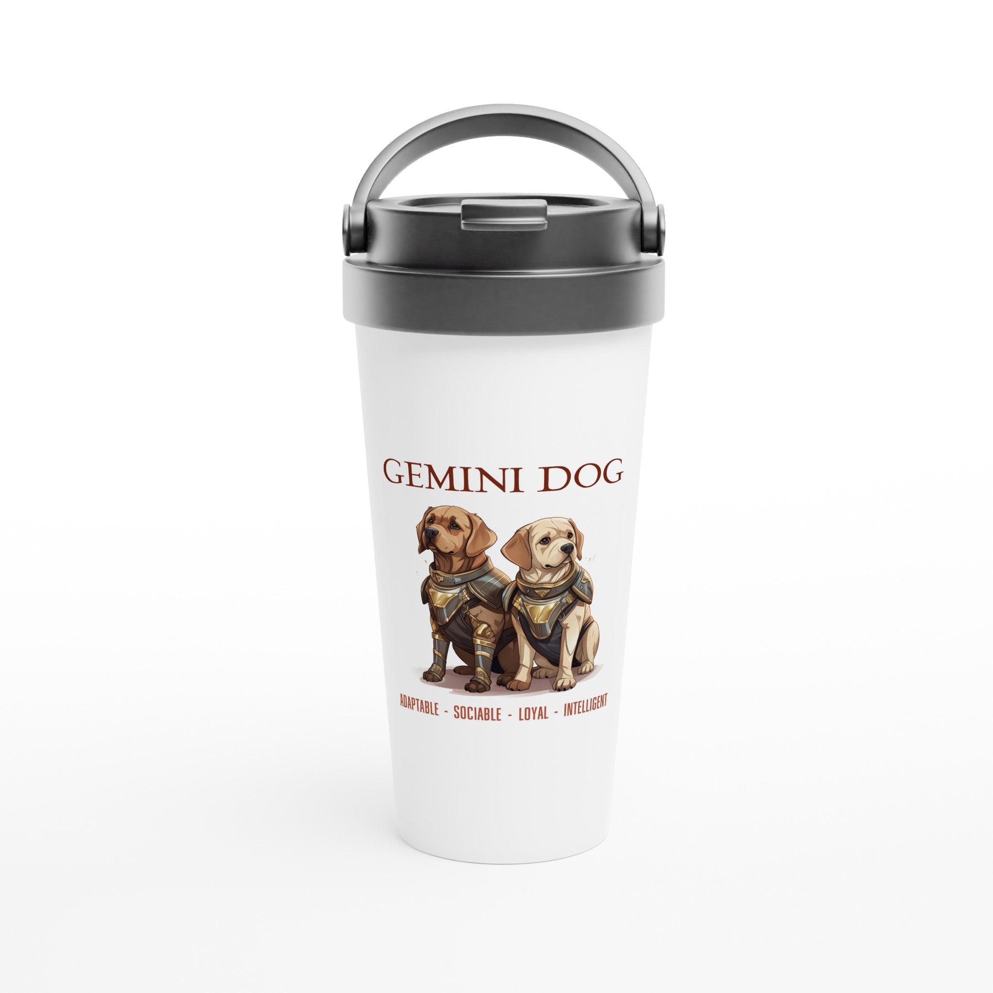 Gemini Dog Stainless Steel Travel Mug