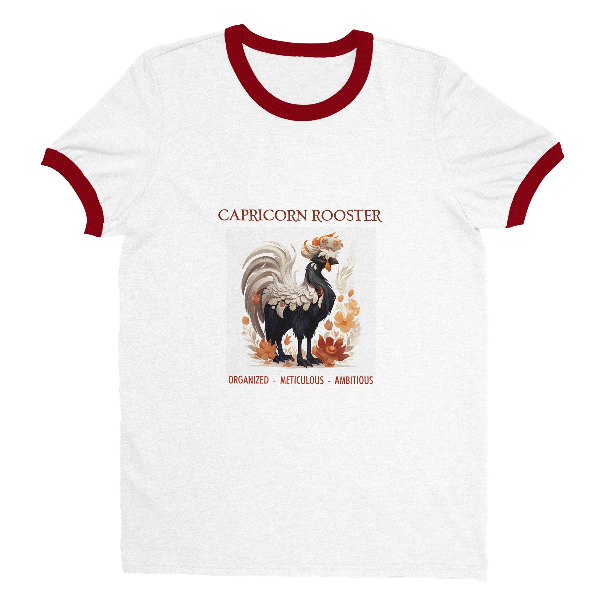 Capricorn Rooster (F) Unisex Ringer T-shirt