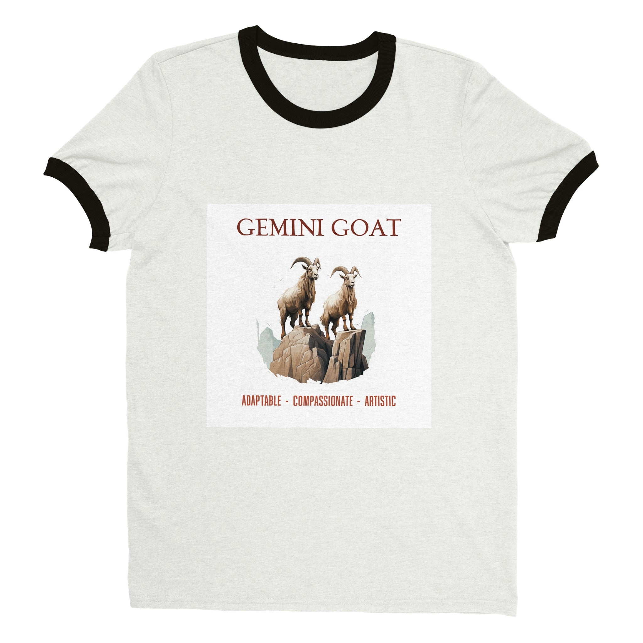 Gemini Goat (2) Unisex Ringer T-shirt