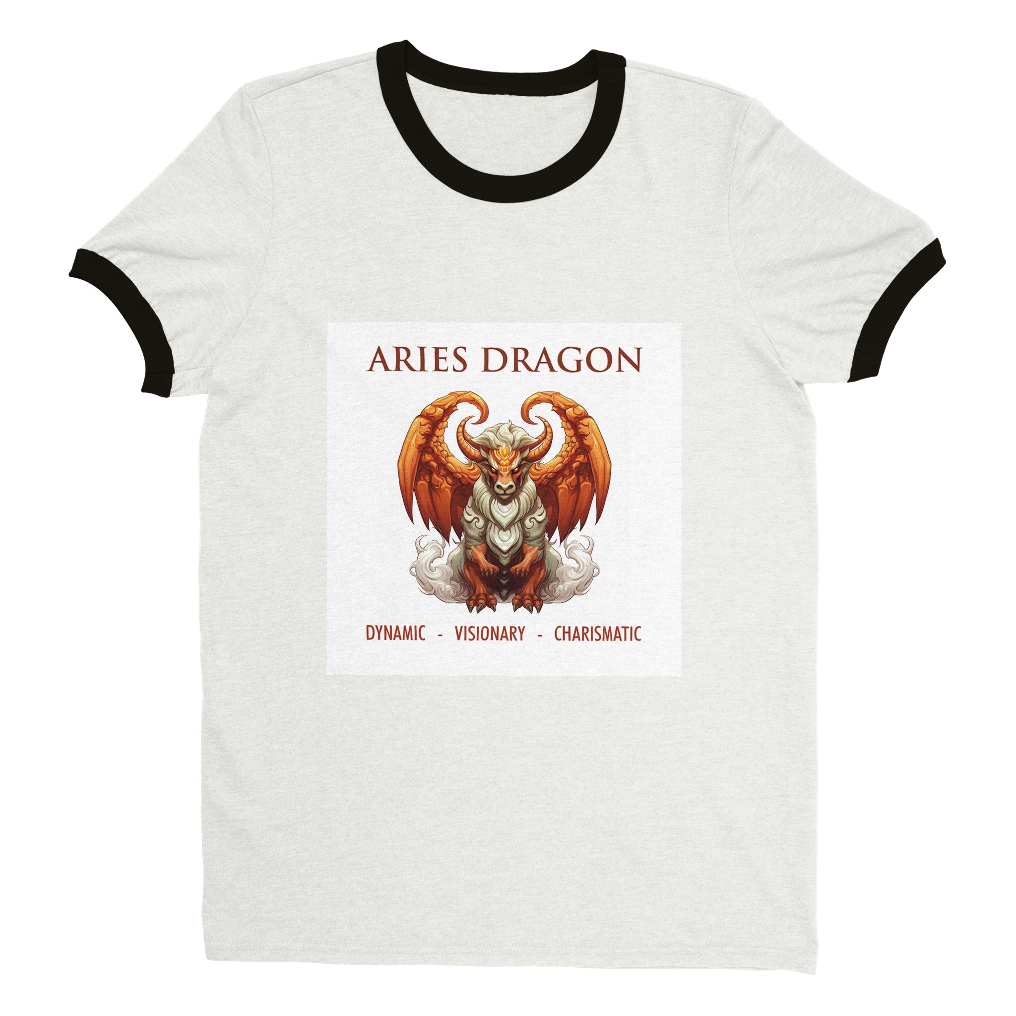 Aries Dragon (2) Unisex Ringer T-shirt